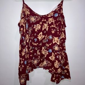 Sienna Sky Long Sleeve Maroon Floral Blouse